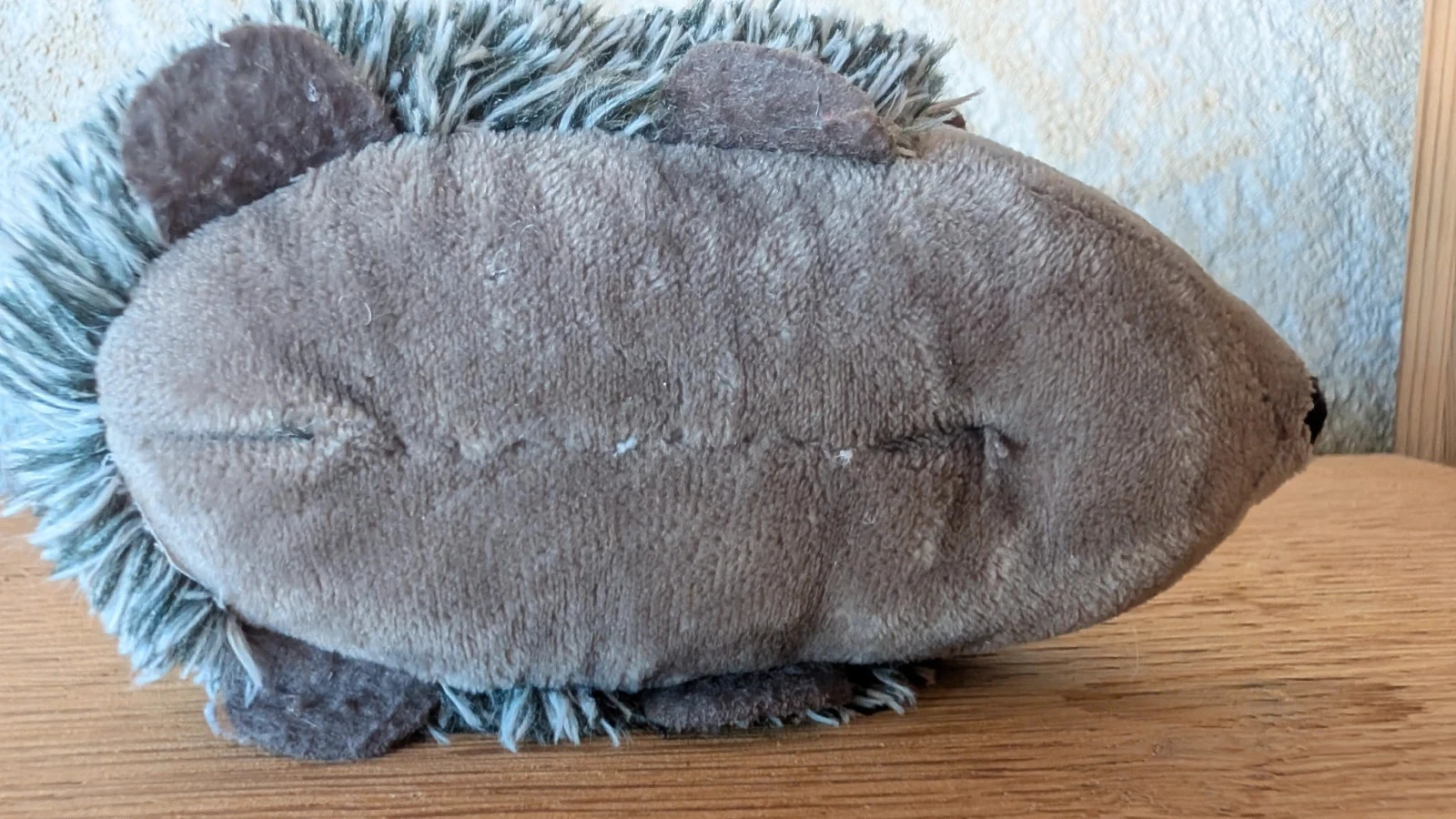 soft brown gray hedgehog plush toy with attachment 16 cm – photo 3